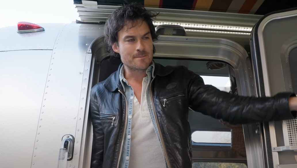 Ian Somerhalder coming out of his RV