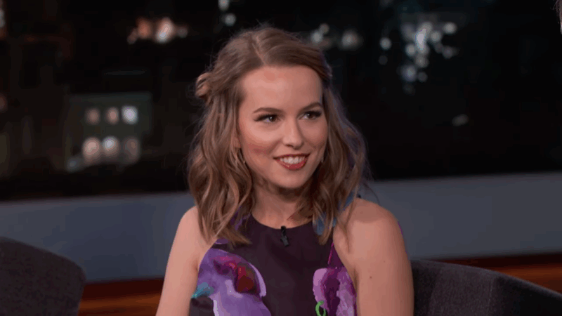 Bridgit Mendler smiles during a talk show interview
