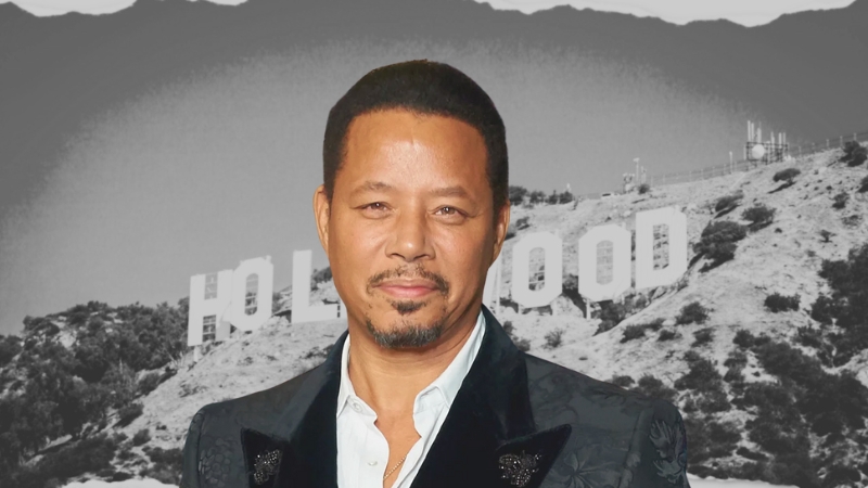 Terrence Howard stands in front of the Hollywood sign after he left Hollywood to step away from acting